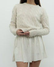 Load image into Gallery viewer, BABATON x Cream Cable Knit Merino Wool Cropped Sweater (XXS-S)