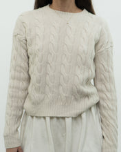 Load image into Gallery viewer, BABATON x Cream Cable Knit Merino Wool Cropped Sweater (XXS-S)