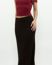 Load image into Gallery viewer, Vintage x Made in Turkey x Brown Knit Ribbed Midi Skirt (M, L)