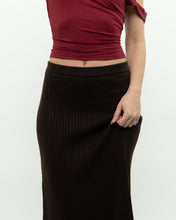 Load image into Gallery viewer, Vintage x Made in Turkey x Brown Knit Ribbed Midi Skirt (M, L)