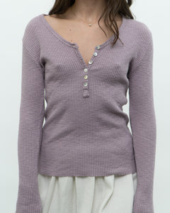 FREE PEOPLE x Lilac Ribbed Knit Top (S, M)