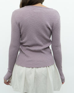 FREE PEOPLE x Lilac Ribbed Knit Top (S, M)