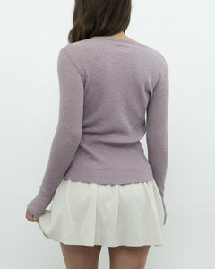 FREE PEOPLE x Lilac Ribbed Knit Top (S, M)