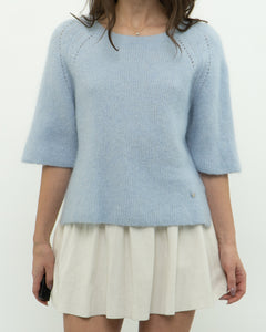 MOS MOSH x Light Blue Alpaca-Blend Knit Short Sleeve (XS-M)