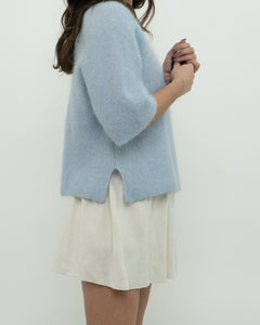 MOS MOSH x Light Blue Alpaca-Blend Knit Short Sleeve (XS-M)