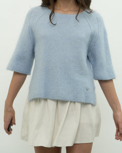 MOS MOSH x Light Blue Alpaca-Blend Knit Short Sleeve (XS-M)