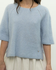 MOS MOSH x Light Blue Alpaca-Blend Knit Short Sleeve (XS-M)