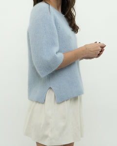 MOS MOSH x Light Blue Alpaca-Blend Knit Short Sleeve (XS-M)