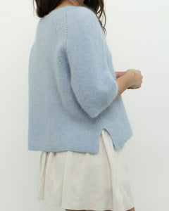 MOS MOSH x Light Blue Alpaca-Blend Knit Short Sleeve (XS-M)