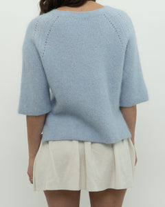 MOS MOSH x Light Blue Alpaca-Blend Knit Short Sleeve (XS-M)