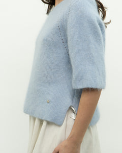 MOS MOSH x Light Blue Alpaca-Blend Knit Short Sleeve (XS-M)