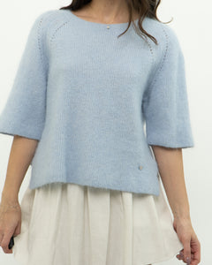 MOS MOSH x Light Blue Alpaca-Blend Knit Short Sleeve (XS-M)