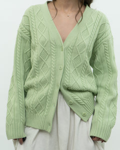 SUNDAY BEST x Green Raised Knit Merino Cardigan (XS-M)