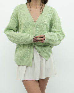 SUNDAY BEST x Green Raised Knit Merino Cardigan (XS-M)