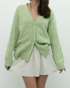 SUNDAY BEST x Green Raised Knit Merino Cardigan (XS-M)