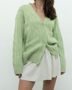 SUNDAY BEST x Green Raised Knit Merino Cardigan (XS-M)