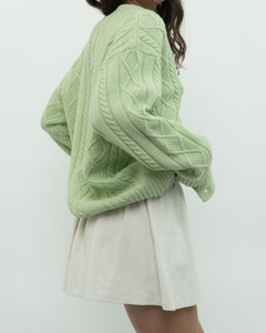 SUNDAY BEST x Green Raised Knit Merino Cardigan (XS-M)