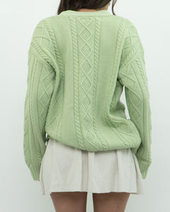 SUNDAY BEST x Green Raised Knit Merino Cardigan (XS-M)