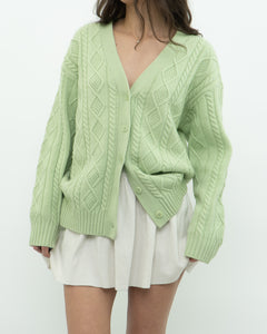 SUNDAY BEST x Green Raised Knit Merino Cardigan (XS-M)