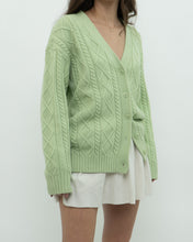 Load image into Gallery viewer, SUNDAY BEST x Green Raised Knit Merino Cardigan (XS-M)