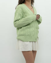 Load image into Gallery viewer, SUNDAY BEST x Green Raised Knit Merino Cardigan (XS-M)