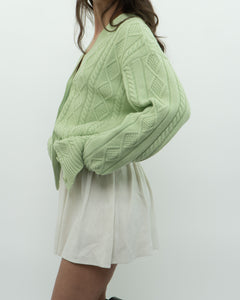 SUNDAY BEST x Green Raised Knit Merino Cardigan (XS-M)