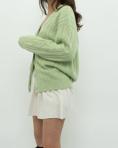 SUNDAY BEST x Green Raised Knit Merino Cardigan (XS-M)