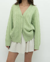 Load image into Gallery viewer, SUNDAY BEST x Green Raised Knit Merino Cardigan (XS-M)