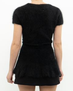 LINE x black angora long top (S, M)