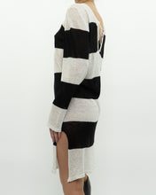 Load image into Gallery viewer, Vintage x Black, White Striped Shimmer Loose-fit Dress (XS-L)