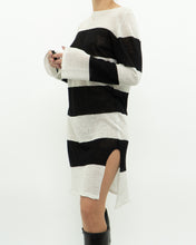 Load image into Gallery viewer, Vintage x Black, White Striped Shimmer Loose-fit Dress (XS-L)