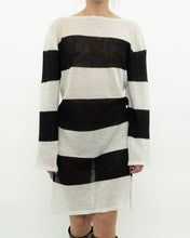 Load image into Gallery viewer, Vintage x Black, White Striped Shimmer Loose-fit Dress (XS-L)