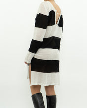 Load image into Gallery viewer, Vintage x Black, White Striped Shimmer Loose-fit Dress (XS-L)