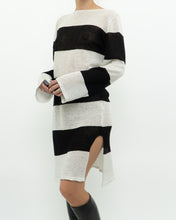 Load image into Gallery viewer, Vintage x Black, White Striped Shimmer Loose-fit Dress (XS-L)