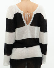 Load image into Gallery viewer, Vintage x Black, White Striped Shimmer Loose-fit Dress (XS-L)