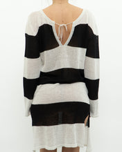 Load image into Gallery viewer, Vintage x Black, White Striped Shimmer Loose-fit Dress (XS-L)