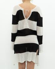 Load image into Gallery viewer, Vintage x Black, White Striped Shimmer Loose-fit Dress (XS-L)