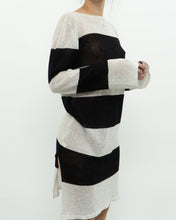 Load image into Gallery viewer, Vintage x Black, White Striped Shimmer Loose-fit Dress (XS-L)