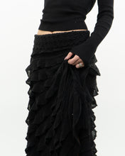 Load image into Gallery viewer, Vintage x Black Knit Scarf Skirt Skirt (S, M)