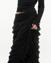 Load image into Gallery viewer, Vintage x Black Knit Scarf Skirt Skirt (S, M)