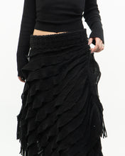 Load image into Gallery viewer, Vintage x Black Knit Scarf Skirt Skirt (S, M)