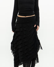 Load image into Gallery viewer, Vintage x Black Knit Scarf Skirt Skirt (S, M)