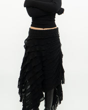 Load image into Gallery viewer, Vintage x Black Knit Scarf Skirt Skirt (S, M)