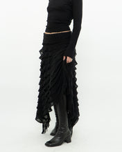 Load image into Gallery viewer, Vintage x Black Knit Scarf Skirt Skirt (S, M)