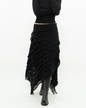 Load image into Gallery viewer, Vintage x Black Knit Scarf Skirt Skirt (S, M)