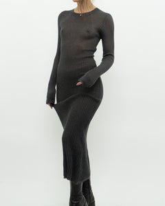 Modern x DAILY PRACTICE Grey Shimmer Ribbed Knit Dress (S, M)