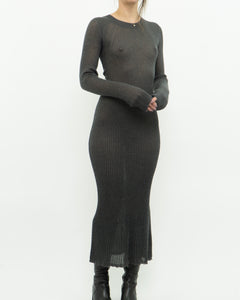 Modern x DAILY PRACTICE Grey Shimmer Ribbed Knit Dress (S, M)