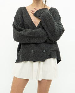 Modern x PIECES Alpaca-blend Grey Knit Cardigan (S-XL)