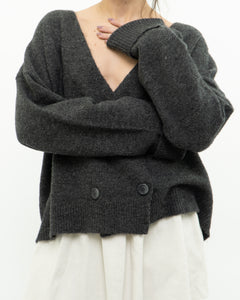 Modern x PIECES Alpaca-blend Grey Knit Cardigan (S-XL)