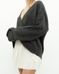 Modern x PIECES Alpaca-blend Grey Knit Cardigan (S-XL)